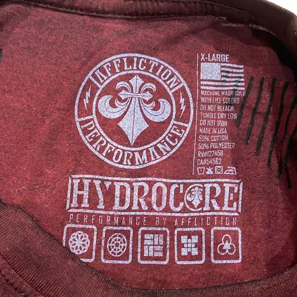 Affliction T-shirt ￼ men’s red size x large excellence condition - Picture 4 of 8